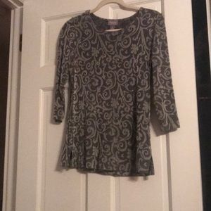 Grey patterned Chico’s blouse